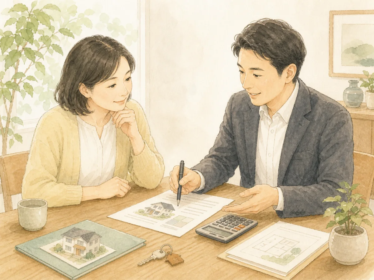 不動産売却後の税務について税理士へ相談する女性