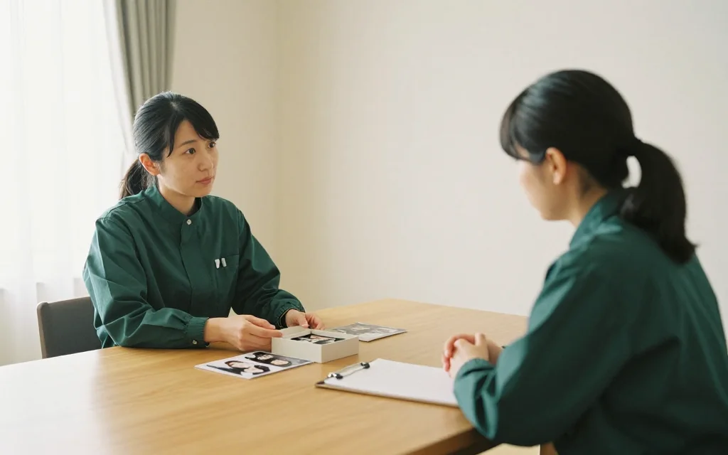 ご家族の話を丁寧に伺う遺品整理まもりののスタッフ